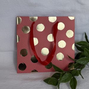 Small Coral Polka Dot Gift Bag