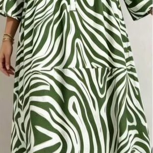 Green Zebra Tier Dress
