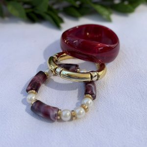 Burgundy Bracelet Set