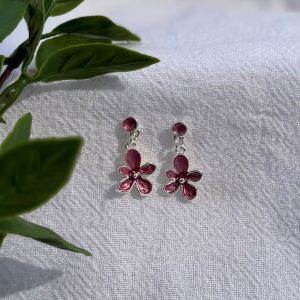 Pink Flower Earrings