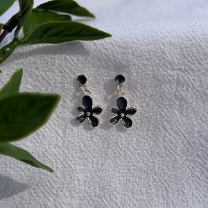 Black Flower Earrings