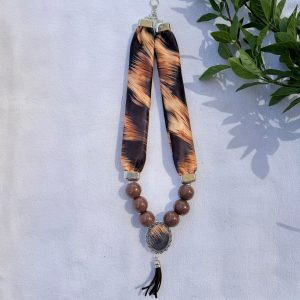 Animal Print Scarf Necklace