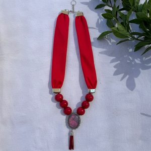 Red Scarf Necklace
