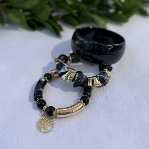 Black Bracelet Set