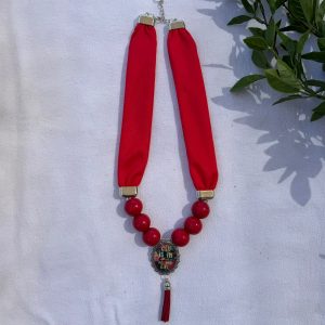 Red Scarf Necklace