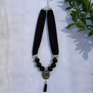 Black Scarf Necklace