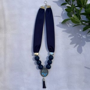 Navy Scarf Necklace
