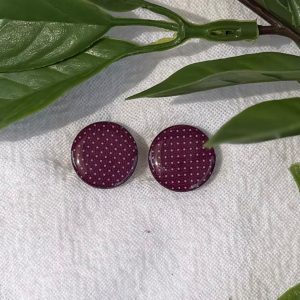 Purple Dotted Stud Earrings