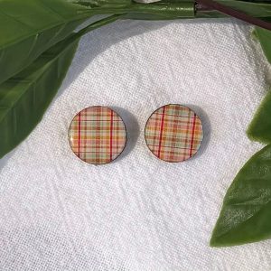 Plaid Stud Earrings