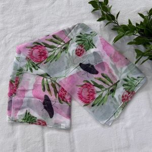 Protea And Butterfly Scarf