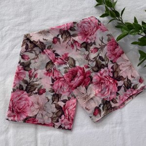 Pink Rose Floral Scarf