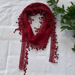 Deep Red Summer Scarf