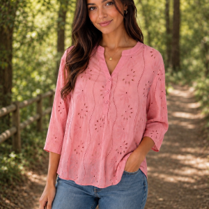 Pink Broderie Shirt