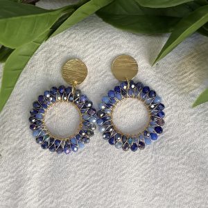 Blue Circle Earrings