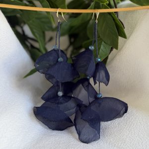 Navy Petal Earrings
