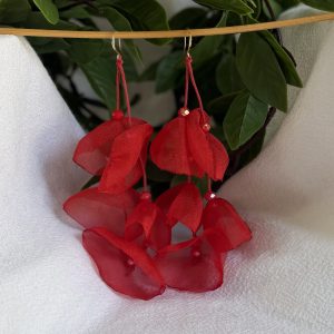 Red Petal Earrings