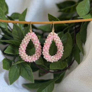 Light Pink Beaded Earrings