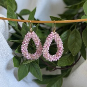 Pink Beaded Earrings