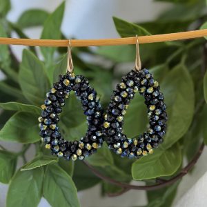 Black Beaded Earrings