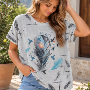 Grey Feather Tshirt