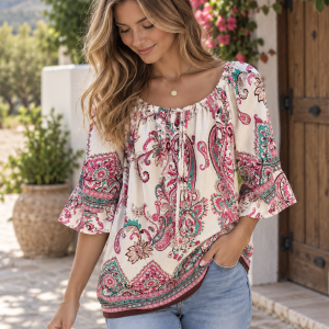Boho Top Pink