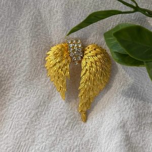 Gold Angel Wing Brooch