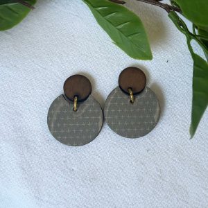 Grey Circle Earrings