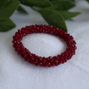Deep Red Beaded Bracelet