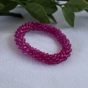 Bright Pink Beaded Bracelet