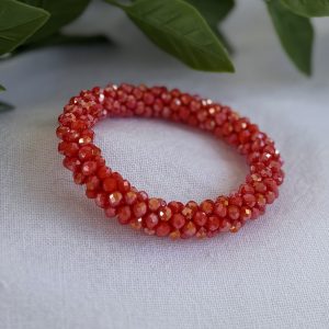 Orange Red-ish Beaded Bracelet