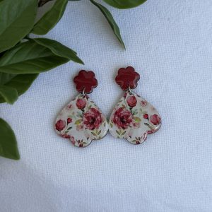 Red Floral Earrings