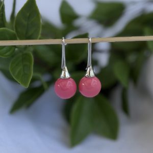 Pink Ball Earrings