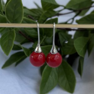 Red Ball Earrings