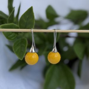 Yellow Ball Earrings
