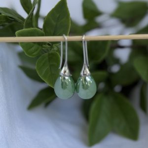 Green Tear Drop Earrings