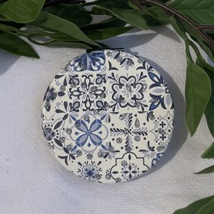 Blue And White Travel Mirror