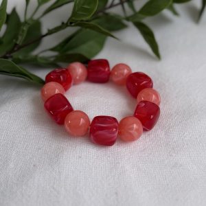 Red And Pink Beaded Bracelet