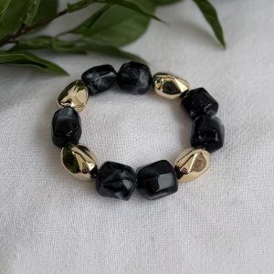 Black And Gold Beaded Bracelet