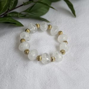 White And Gold Beaded Bracelet