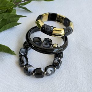 Black Bracelet Set