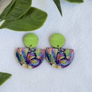 Green Butterfly Earrings