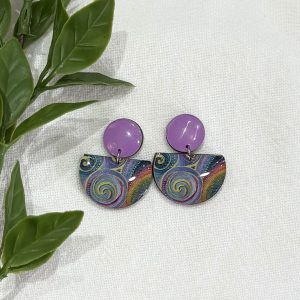 Purple Swirly Earrings