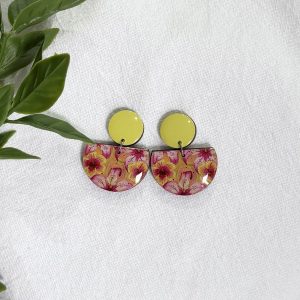 Yellow And Pink Earrings