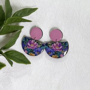 Pink Floral Earrings