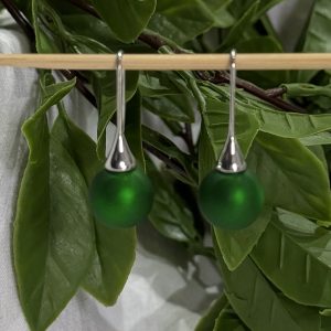 Green Ball Earrings
