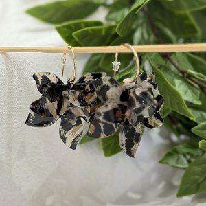 Leopard Print Flower Earrings