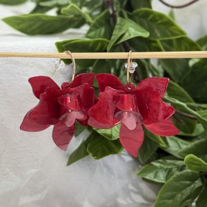 Red Flower Earrings