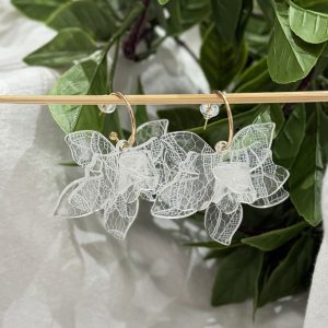 White Flower Earrings