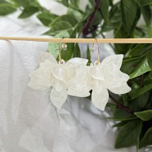 White Flower Earrings