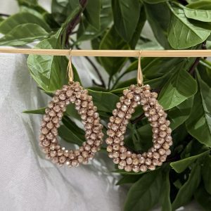 Brown Beaded Earrings